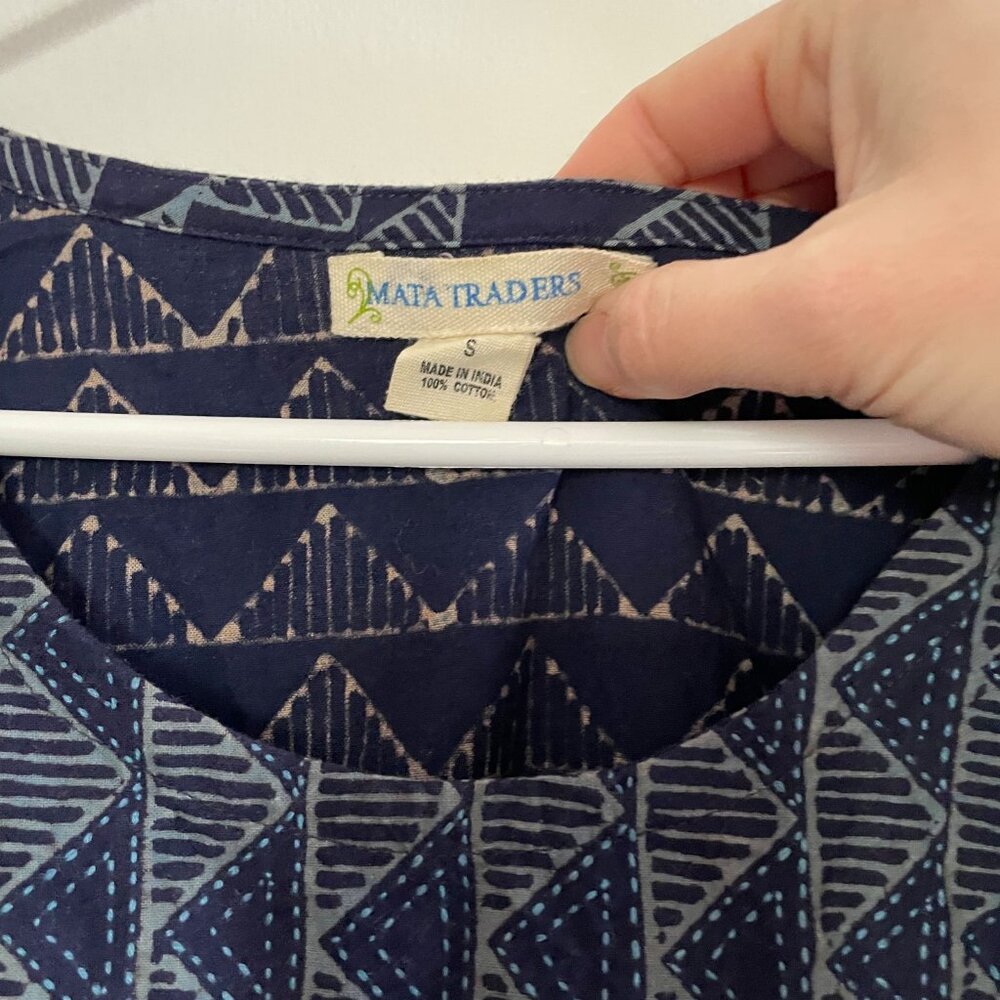 Mata Traders Vintage Style Blue Dress | Size Small - Picture 2 of 6